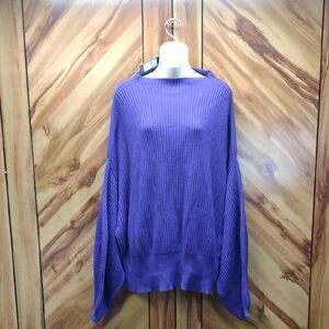 NWT City Chic Jumper Angel Sleeve Ribbed-knit Sweater Women's Royal Purple XL